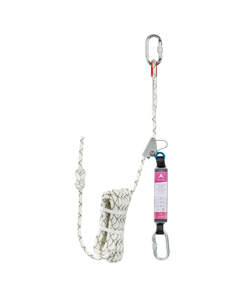 Linea de vida vertical de cuerda ø12 con anticaidas integrado long 10m + aa011 (ø17 mm) | Coval ATV