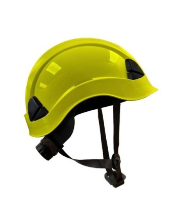 Casco amarillo fluorescente con barboquejo | Coval ATV