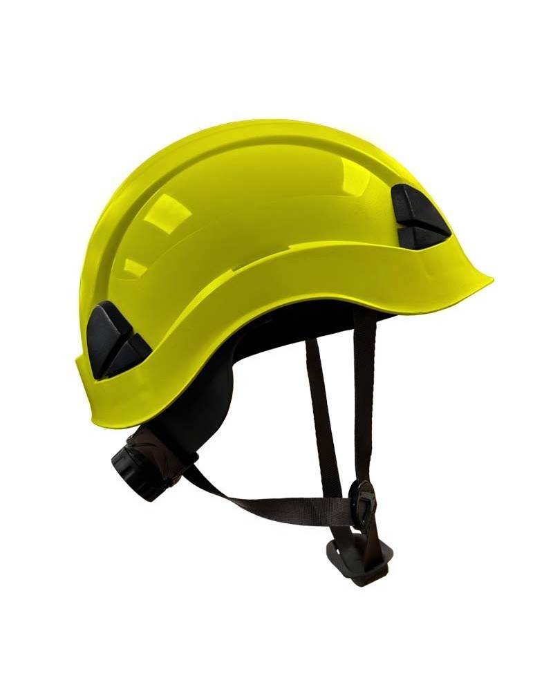 Casco amarillo fluorescente con barboquejo | Coval ATV