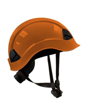 Casco naranja con barboquejo | Coval ATV