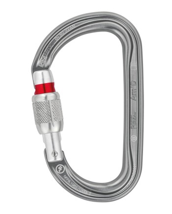 Mosquetón Asimétrico AMD Screw-lock Gris 27 kN 70 g EN362 | Coval ATV