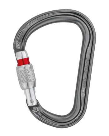 Mosquetón Asimétrico William Screw-lock Gris 27 kN 85 g EN362 | Coval ATV