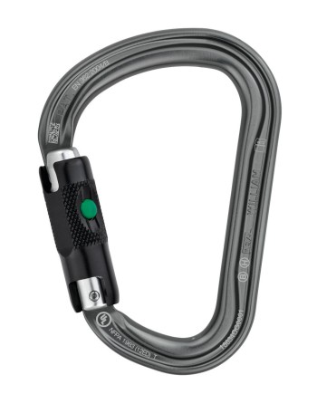 Mosquetón Asimétrico William Ball-lock Gris 27 kN 90g EN362 | Coval ATV